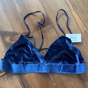 Elegant Blue Velvet Bralette